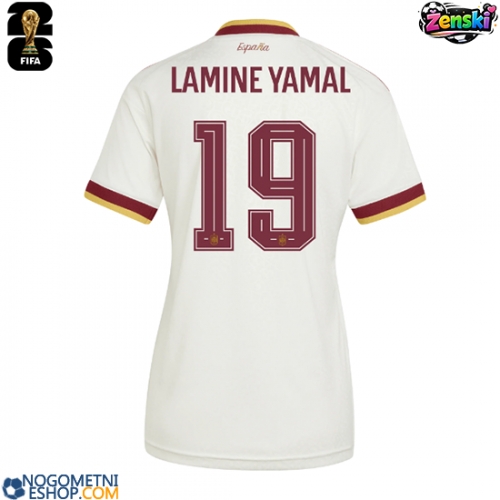 Ženski Nogometni dresi Španija Lamine Yamal #19 Gostujoči SP 2026 Kratek Rokav